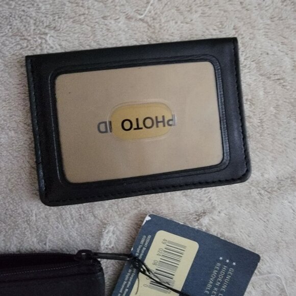 Vintage Cherokee Black Leather Wristlet/Coin Purse w Id Pouch - Picture 2 of 13